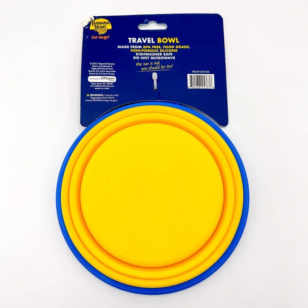 Banana Boat Hello to Summer Travel Dog Water Bowl